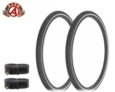 2 ALTA BICYCLE WIRE BEAD 24 x 1-3/8 DURABLE TIRES WHITEWALL CROSS RANGER W/TUBES