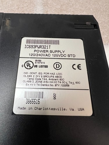 GE Fanuc IC693PWR321T Series 90-30 Power Supply 120/240VAC 125VDC Std Module - 3 - Picture 3 of 3