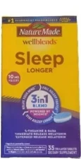  Nature Made WellBlends Sleep Longer 10mg Melatonin L-Theanine GABA  6/25