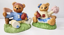 2 Home Interiors (Homco) #14981-98 Game Day Bears Vintage Football &cheerleader