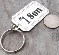 Keychain Key Ring Number One Son 2 1/8" Made In USA Great Gift Idea