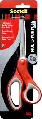Scotch Multi-Purpose Stainless Steel Scissors with Smooth Cutting Action 8'' 1 PK