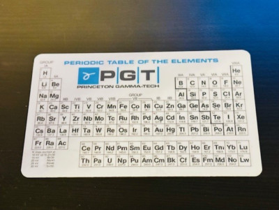 Princeton Gamma-Tech Periodic Table of the Elements Chart