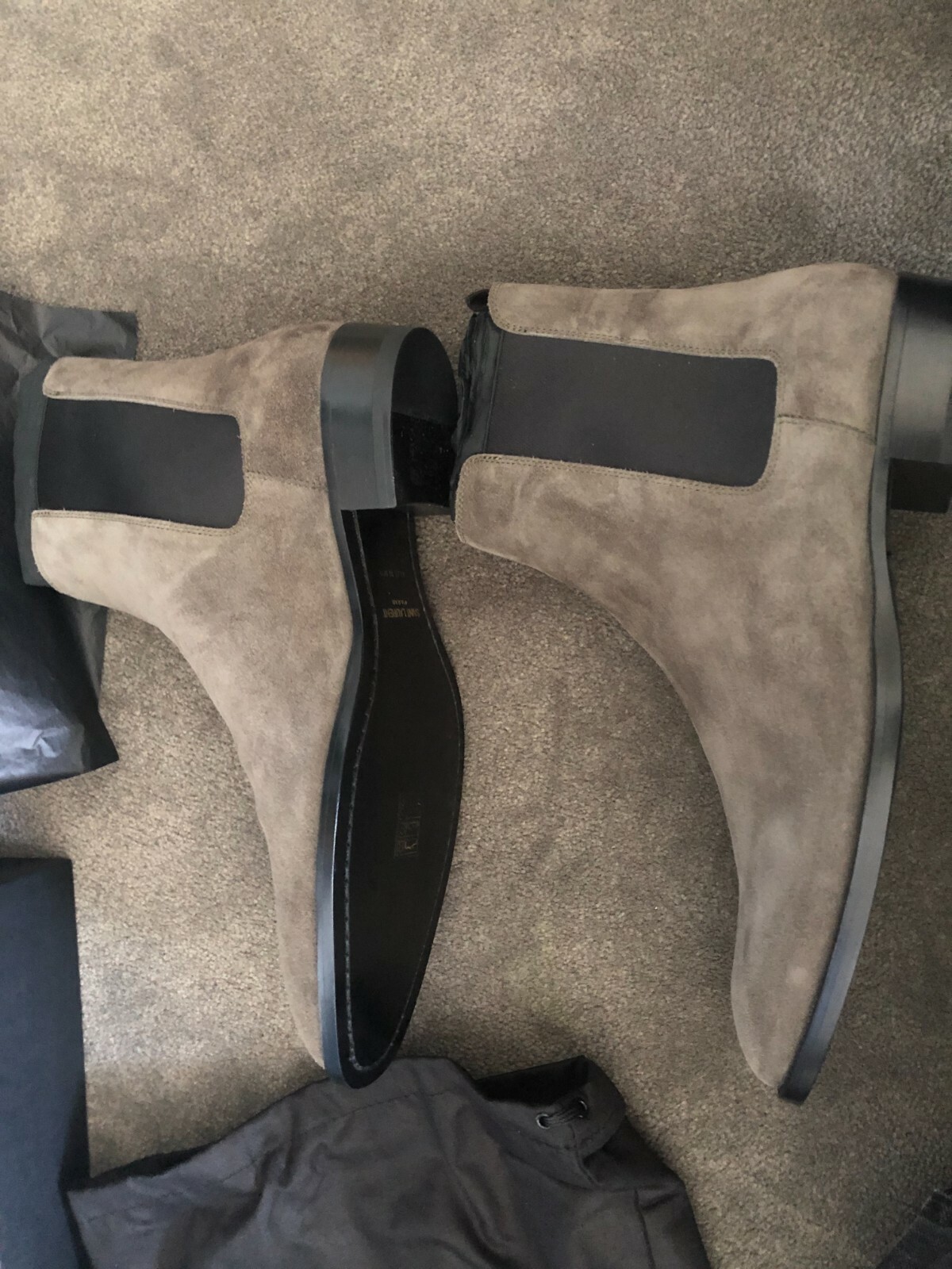 SAINT LAURENT RARO STIVALE CHELSEA GREYWYATT IN CAMOSCIO GRIGIO 9 5 M