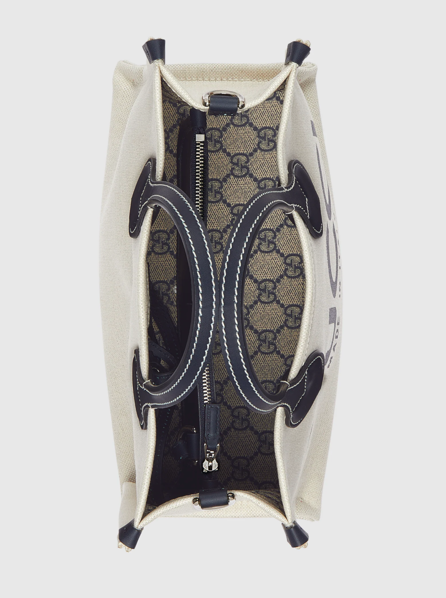 GUCCI Print Mini Tote Bag Japan Limited New Beige Canvas