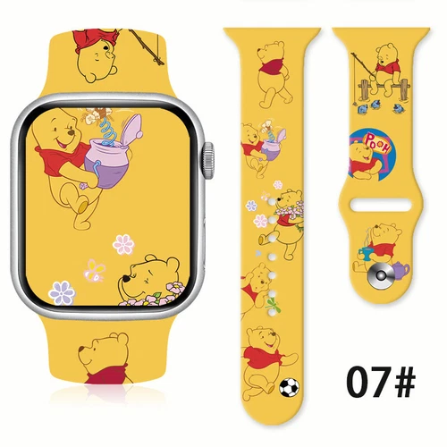 Winnie the Pooh Wristwatch Bands Cartoon Silicone Watch Band for Apple Watch - Picture 12 of 38