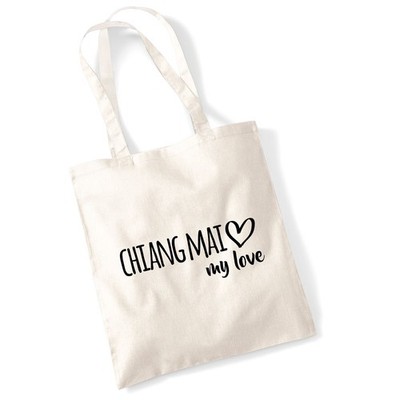 Jutebeutel Chiang Mai my love Geschenkidee Chiang Mai Geschenk Präsent Mitbrings