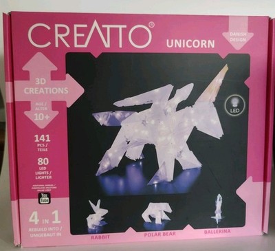 KOSMOS Creatto Einhorn Bastelset 3D-Puzzle Nachtlicht Leuchtfigur Deko Puzzle