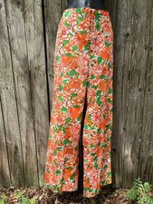 1970s  The Lilly  Lilly Pulitzer Floral Pants Orange Green Pink Zip VINTAGE
