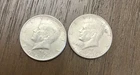 1964 Kennedy Half Dollar Silver Coins Circulated Lot of 2