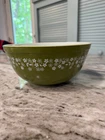 Vintage Pyrex Spring Blossom Green Crazy Daisy Nesting Mixing Bowls Set 401-403