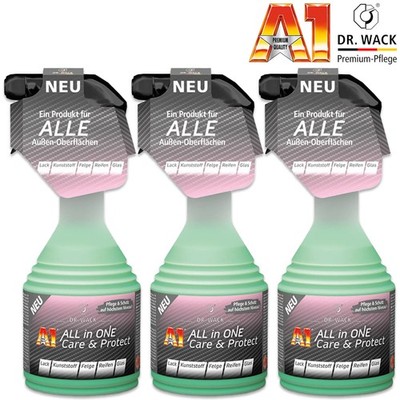 3x Dr. Wack A1 ALL in ONE Care & Protect Detailer Versiegelung Lack Glas 500ml