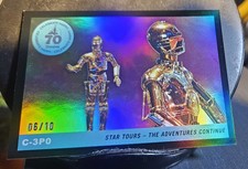 C-3PO STAR WARS 6/10 Disney Topps Chrome 2025 Card #T55-13 STAR TOURS RARE WOW !