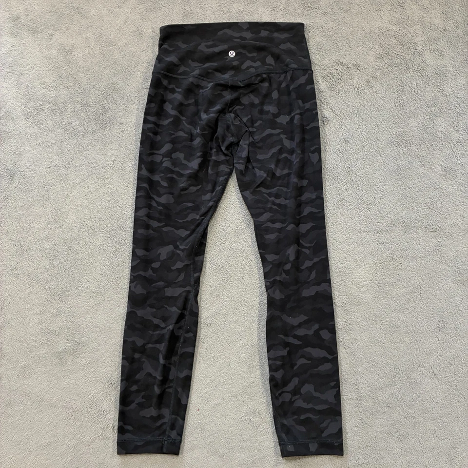 Lululemon Align High Rise Camouflage Black Grey Yoga Pants Women's Size 6 - Image 2 of 4