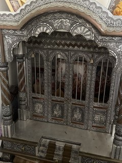 A Large Decorative Hammered Aluminium & Copper Indian Mandir Prayer Altar Temple