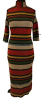 Ayliz Glittered Multicolored Striped Slit Side Maxi Long Dress UK 12