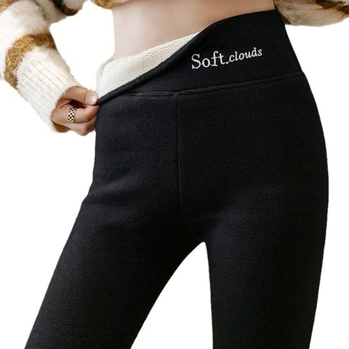 Clouds Warm Legging Pants Solid Fleece Leggings Soft Casual For Women Winter - Picture 10 of 12