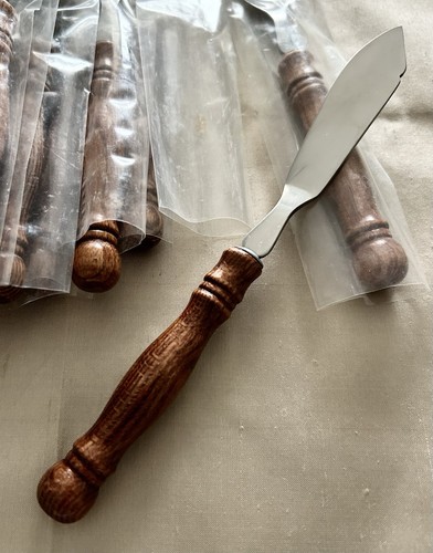 70s OLD HOMESTEAD STYLE Stainless & Wood Handle Flatware 50 Piece Service for 8 - Picture 2 of 4