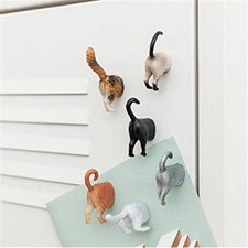 Kikkerland Cat Butt Refrigerator Magnets Set of 6 Novelty Gift Funny Dorm Decor 