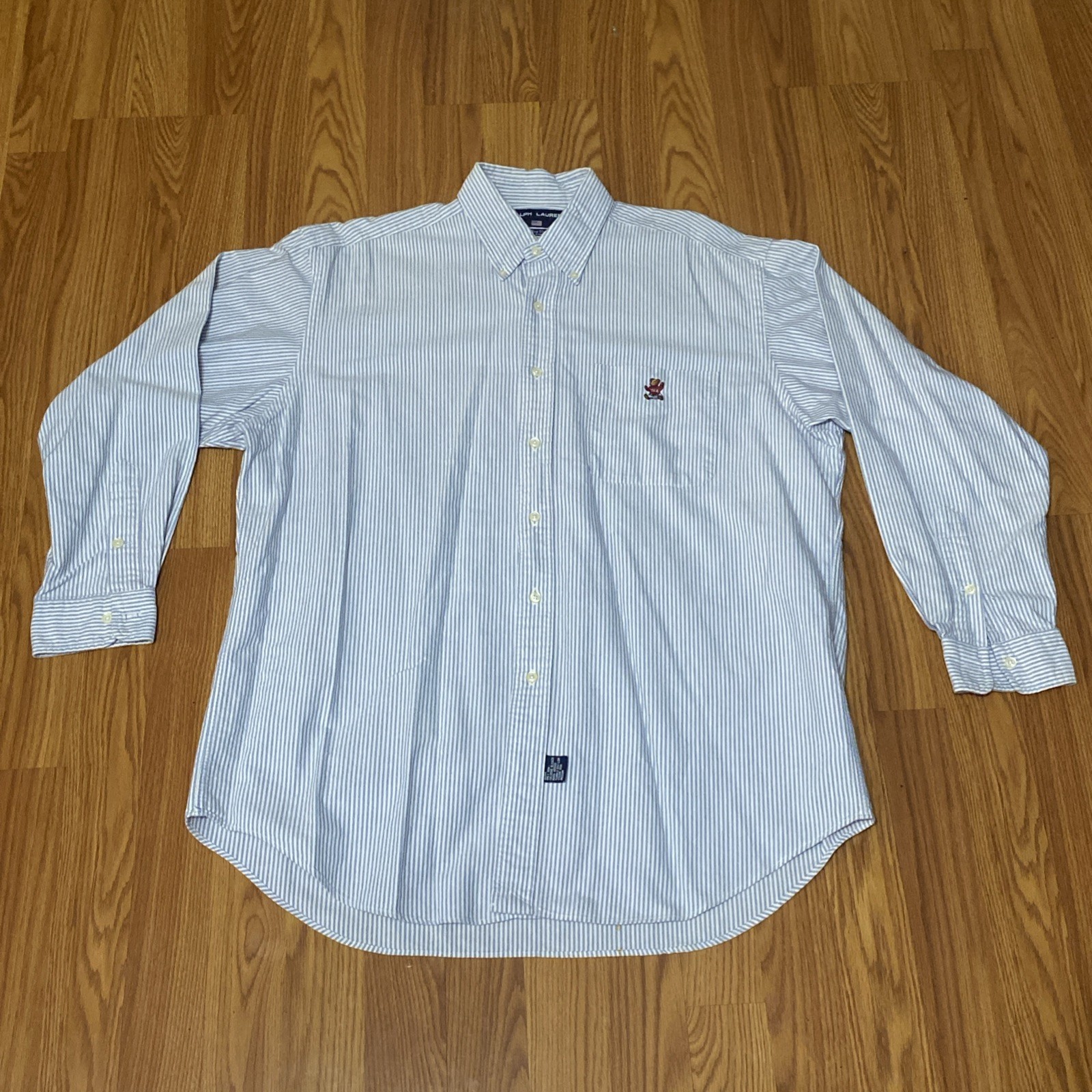 Vintage Ralph Lauren Sport Shirt Mens Medium The Big Shirt USA Polo Bear Rare