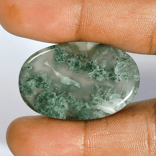 52,50 kt natürlicher grüner Gartenquarz oval Cabochon loser Edelstein unbeheizt J187 - Bild 2 von 2