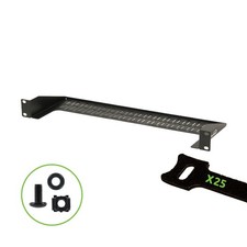 1U Cantilever 19" Cable Lacing Shelf Cable Management 6" Deep w/Hook Loop Ties