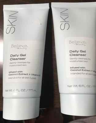 Believe Beauty Daily Gel Cleanser Coconut Extract + Vit E 6fl Oz Lot Of 2