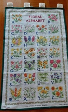 Irish Linen  Ulster Weavers Tea Towel Floral Alphabet