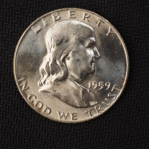 1959 *D* Franklin SILVER Half Dollar *UNC * - FREE SHIP! C2660