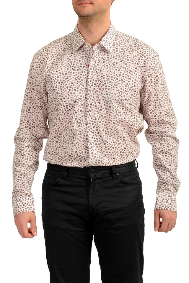 Hugo Boss Men's "Valerio" Modern Fit Floral Print Dress Shirt US 18 IT 46 - Image 4 of 4