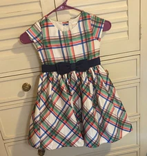 Gymboree Red/Green/Blue Plaid Dress for Kids Size 4 Christmas/Holiday
