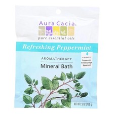 Aura Cacia Aromatherapy Mineral Bath, Refreshing Peppermint, 2.5 ounce packet