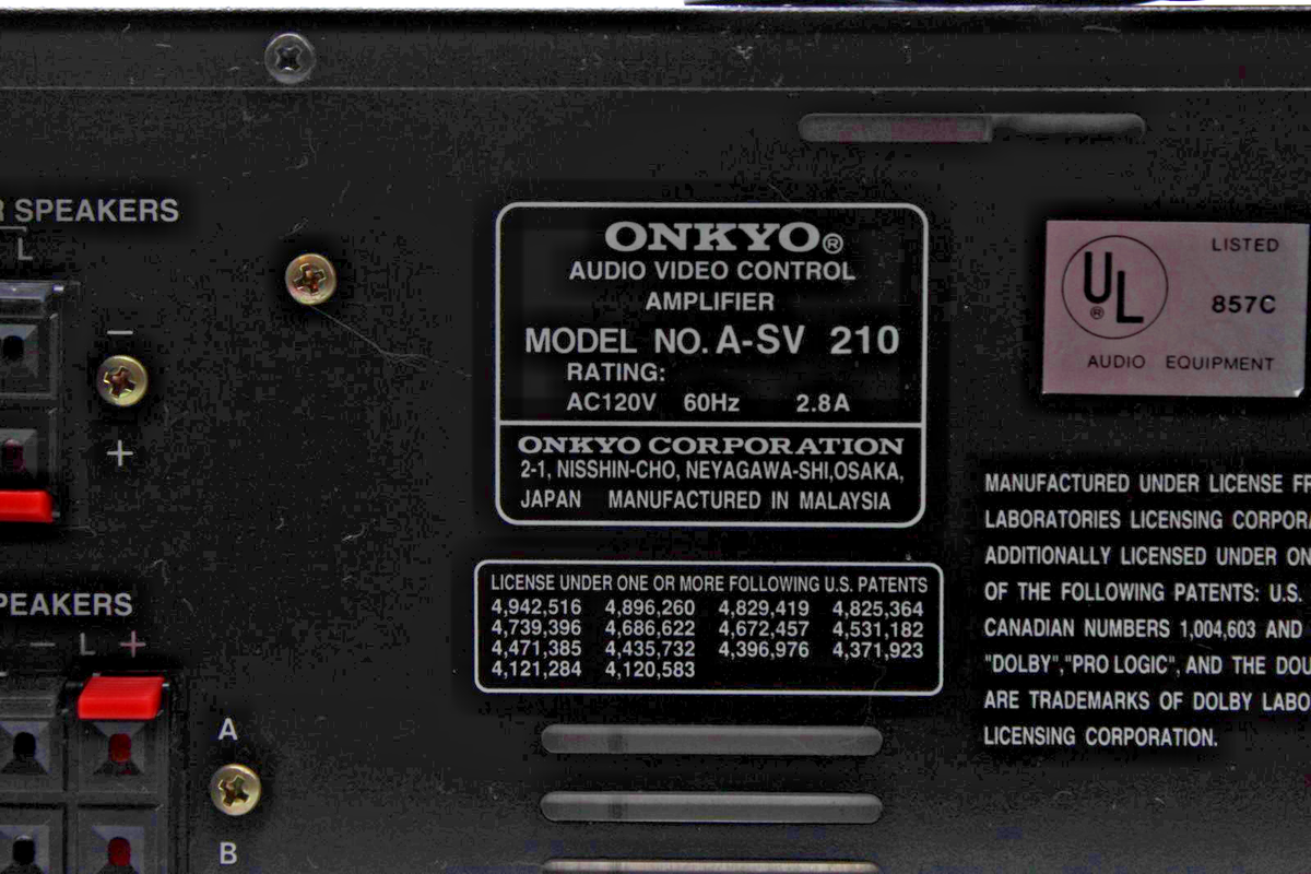 VINTAGE ONKYO A-SV210 AUDIO VIDEO CONTROL AMPLIFIER AMP NO REMOTE