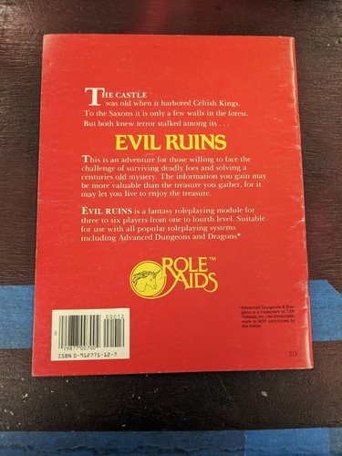 Evil Ruins Role Aids 713 Advanced Dungeons & Dragons Boris Vallejo Mayfair 1983 - Picture 2 of 4