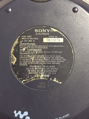 Sony Walkman Portable CD Player Silver NOT TESTED | eBay