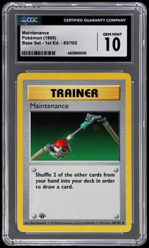 1999 Pokemon Game Maintenance #83 CGC 10 1st Edition Gem Mint Base Set
