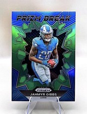 2023 Panini Prizm Jahmyr Gibbs Prizm Break Green Prizm Rookie RC LIONS