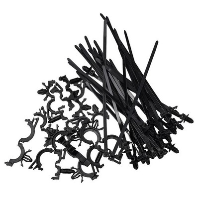 30PCS Car Push Mount Cable Zip Ties With 15PCS Wire Harness Clips Assorted Kit