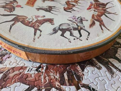 Vtg 1969 Round Circular Springbok Jigsaw Puzzle The Racing Hall of Fame #PZL6023 - Picture 12 of 21