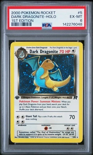 2000 POKEMON ROCKET 1ST ED #5 DARK DRAGONITE-HOLO PSA 6