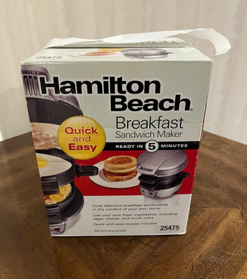 Hamilton Beach 25475 Breakfast Sandwich Maker - Silver (Never Opened)