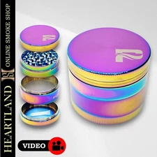2.25" Pulsar Aluminum 57mm 4 Piece Rainbow Tobacco Herb Spice Grinder