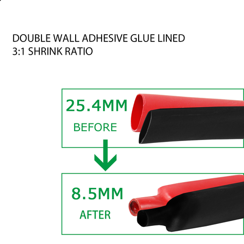 Marine Grade Heat Shrink Tubing 3:1 Double Wall Shrink Wrap Cable Insulation DIY - Picture 17 of 17