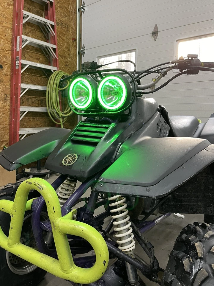 Multi Colored Yamaha Warrior YFM350X 350cc Halos Angle Led Rings Set Bluetooth - Image 3 of 4
