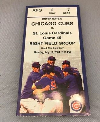 2004 Chicago Cubs v St Louis Cardinals Ticket Stub Wrigley Field 7/19/04 | eBay