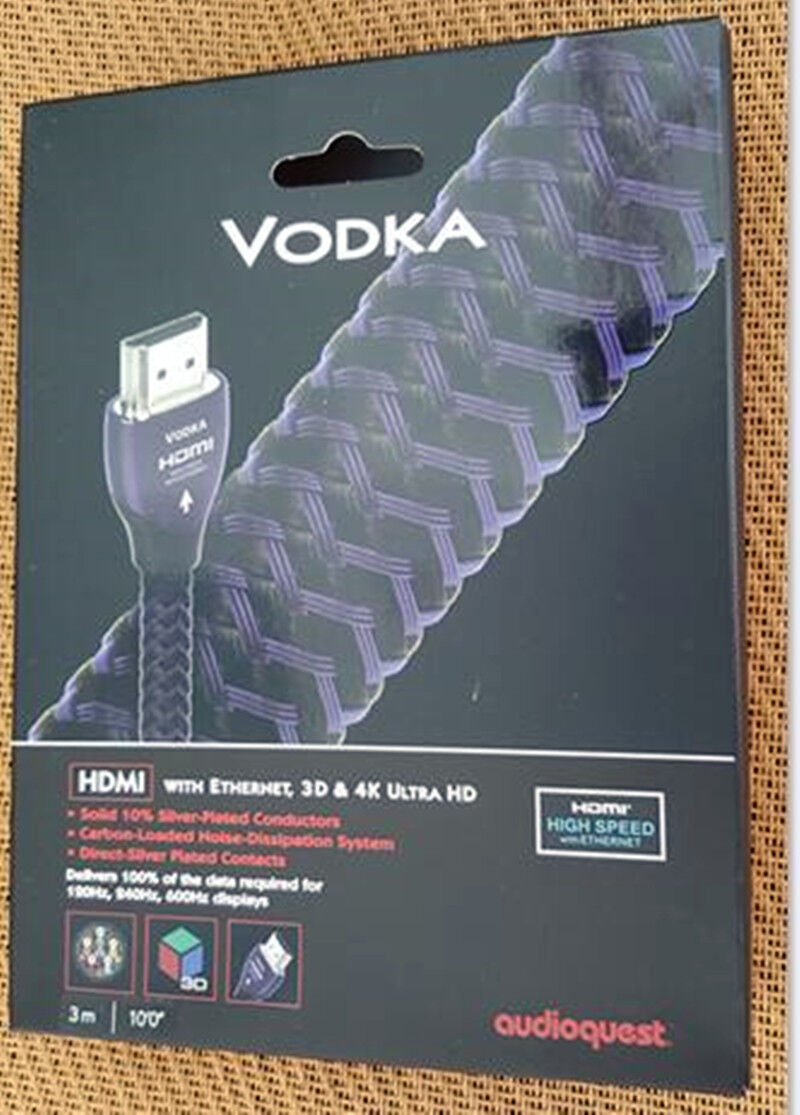 Audioquest Vodka HDMI Cable Newest Version, 3D & 4K Ultra HD 1m Length New Audioquest Vodka HDMI Cable Newest Version, 3D & 4K Ultra HD 1m Length New