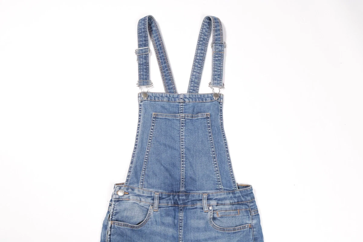 H M Denim Dungarees Size 8 Overalls Jeans Slim Skinny Stretch Tapered