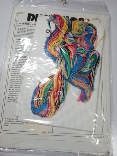 Dimensions Counted Cross Stitch Kit Hearts ‘N Ribbons Balloon #3721 1992 NEW - Picture 2 of 2