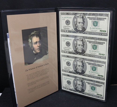 1996 World Reserve Monetary Exchange Uncut Sheet $20 Bills COA 6169 Star Notes - Picture 1 of 7