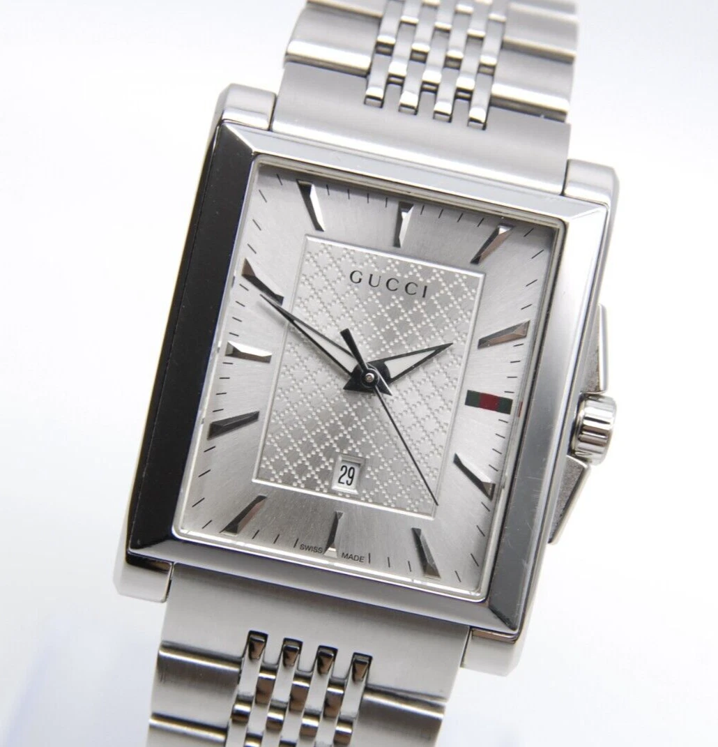 Montre homme neuve à pile 【N COMME NEUVE 】 GUCCI G Timeless 138,4 32 mm cadran argenté QZ